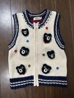 DOUBLE.B クマモチーフ ニットベスト
