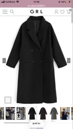 GRL♡フェイクウールダブルボタンチェスターコート[k9298d]