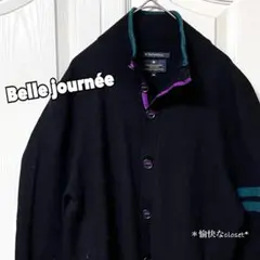 R.NEWBOLD カーディガン　ニット　刺繍　襟付きカーディガン　ウール　薄手