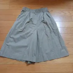 フレアーパンツM62〜66cmカーキキュロットスカート ワイド パンツ カーキ