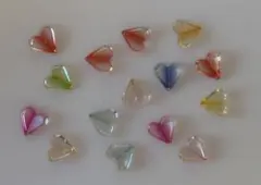 ステンドグラス風ハートネイルパーツmix50個