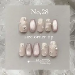 サイズオーダー　ネイルチップ　ブライダル　マグネット　ビジュー　お花