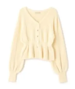 FREE'S MART ショートシャギーペプラムニットカーディガン