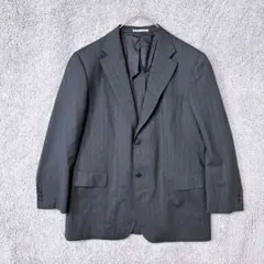 6274 ユキトリイ ジャケット Ｌ グレー ストライプ 毛混 ビジネス スーツのサムネイル