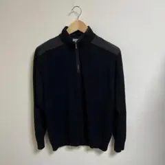INTERMEZZO ブラック ハーフジップ ニット　L
