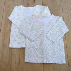 ベビー 肌着 シャツ 2枚セット 花柄