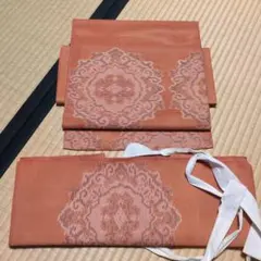 オレンジ系模様入り作り帯