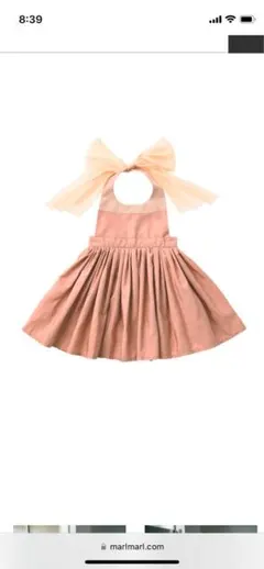 ピンク リボン付きエプロン