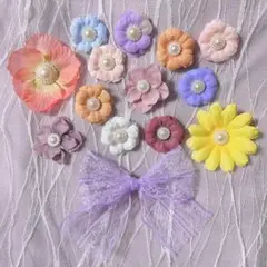 09 ラプンツェル 髪飾り お花とリボン 花ピン 発表会