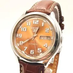 希少 SEIKO 5 セイコー5 自動巻き メンズ腕時計 ブラウン文字盤