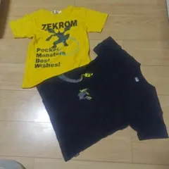 【130】ポケモン半袖Tシャツ 2枚セット　ゼクロム イエロー＆黒