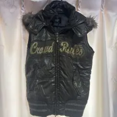 y2k ファー付きダウンベスト