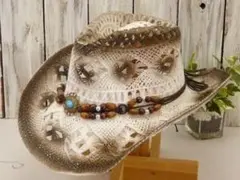 【新品】テンガロンハット　ターコイズ　ホワイト　レディース　メンズ