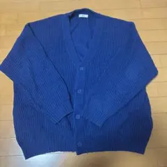 WEGO ブルー長袖カーディガン Ｖネック(mサイズ)