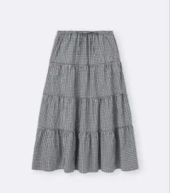 ティアードマキシスカート チェック Lサイズ GU 新品未使用