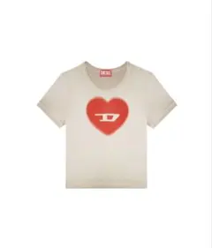DIESEL ハートロゴ 半袖ミニTシャツ ベージュ DIESEL ハートロゴ 半袖ミニTシャツ ベージュ DIESEL】ハート