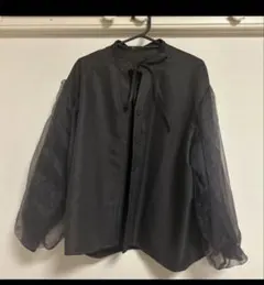 シフォン ボウタイ付き 長袖シャツのサムネイル