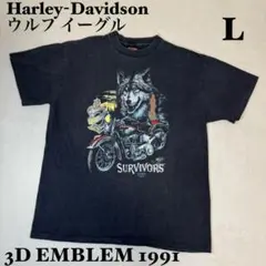 Harley-Davidson Tシャツ 両面プリント ウルフ イーグル 90s