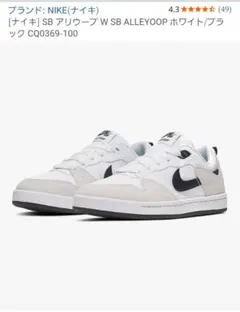 NIKE SBアリウーブ W SB ALLEYOOP ホワイト/ブラック23cm