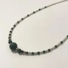 ネックレス　グリーン　石