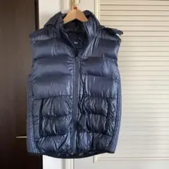 Gap フード付きダウンベスト S ネイビー