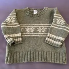 babyGAP セーター12〜18M(約80サイズ) 緑　クリスマス