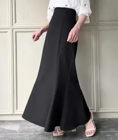 JUNOAH ハイウエストレースアップスカート マーメイド