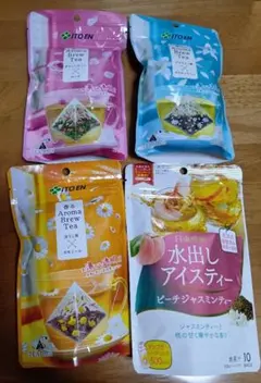 伊藤園のAroma Brew Tea、日東紅茶の水出しアイスティーの計4点セットのサムネイル