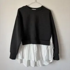 chocol raffine robe 長袖 素材切り替えトレーナーのサムネイル