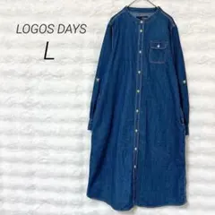 ロゴスデイズ デニムワンピース ゆったり シンプル カジュアル ナチュラル 春
