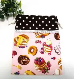 ハンドメイド 給食袋 コップ袋 女の子 スイーツ ドット 水玉