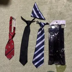 子ども　フォーマル　キッズ用ネクタイストライプ　黒