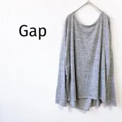 Z【ギャップ】長袖カットソー XL グレー クルーネック ゆったり メンズ 古着