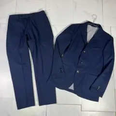 ジョセフ リネン混 超伸縮 薄手 スーツ セットアップ 上下 ネイビー XL