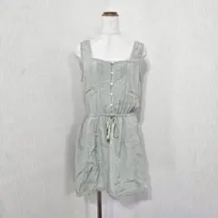 PAGEBOY キャミソールワンピース（M）くすみグリーン レース 透け感