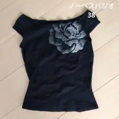 ノーベスパジオ Tシャツ ブラック 花柄 38のサムネイル