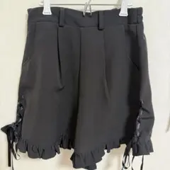 NOEMIE レースアップフリルショートパンツ ブラック
