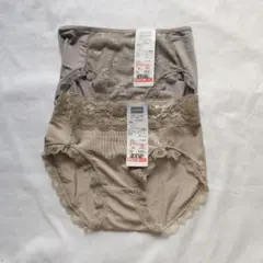 花柄レースショーツ Sサイズ 2枚 中灰色 中薄橙色