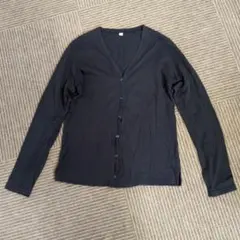 ユニクロ　ブラック Vネック 薄手カーディガン Lサイズ