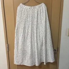ドット柄 プリーツロングスカートのサムネイル