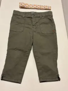 OBai Bi カーキ色パンツ 80〜cm ベルト付きのサムネイル