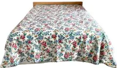 新品未使用☆JCPenney フルフラットシーツ　ベッドカバー　花柄　アメリカ製