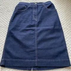 美品！！coenダークブルーセミタイトスカート ウエストゴム