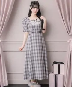 pium ラウンド切替リボンテープロングワンピ 美品 ピウム ロングワンピース pium ラウンド切替リボンテープロングワンピ 美品 ピウム ロング