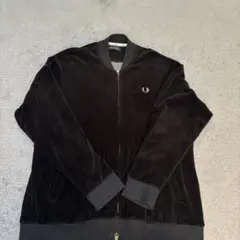 美品　フレッドペリー ベロア ジャケット 黒 金ロゴ L ユニセックス 希少