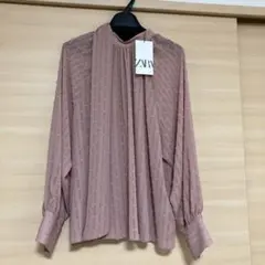 ZARA ピンク 長袖シャツ リボン付き