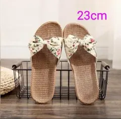 レディース サンダル リボン 花柄 23cm