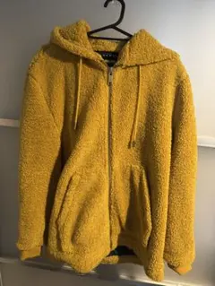 ZARA MAN ボアジャケット フーディー イエロー M