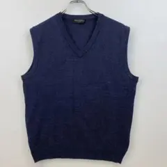 【JHON NIEBLA】ダークブルー Vネック ベスト サイズ L