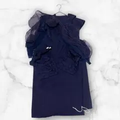 コムデギャルソン 再構築 ワンピース 変形 ドレス ネイビー S